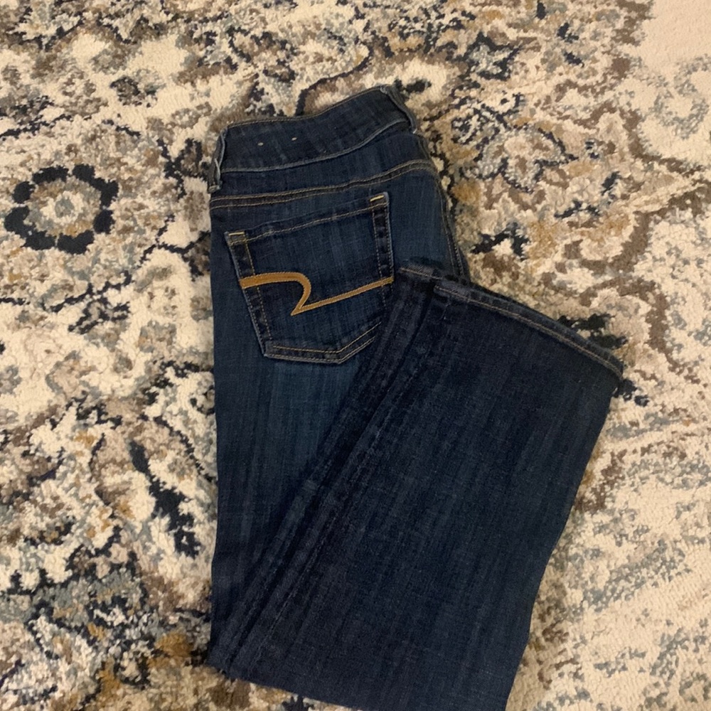 Size 0 American Eagle blue jeans- Artist crop